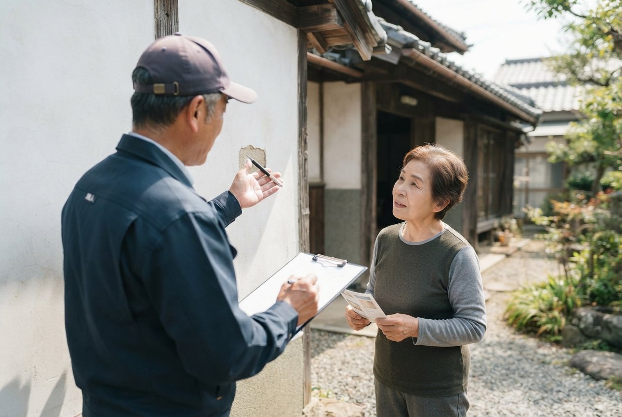 漆喰外壁メンテナンスのイメージ